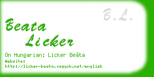 beata licker business card